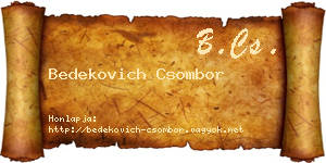 Bedekovich Csombor névjegykártya
